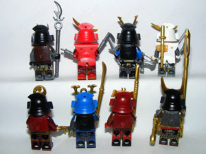 Lego Castle Busi Japán Szamuráj Samurai figurák 8db katona figura + fegyver ÚJ - kép 5