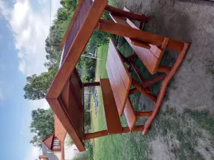 Kerti bútor zsindelytetős kerti kiülő kemény fából - kép 3