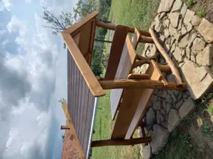 Kerti bútor zsindelytetős kerti kiülő kemény fából - kép 4