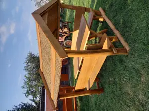 Kerti bútor zsindelytetős kerti kiülő kemény fából - kép 10