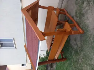 Kerti bútor zsindelytetős kerti kiülő kemény fából - kép 9