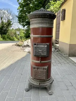 Eladó egy ritka, Monarch Patent típusú antik hengerkályha. - kép 2