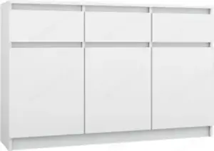Washington 3S3F Komód Fehér 120 cm