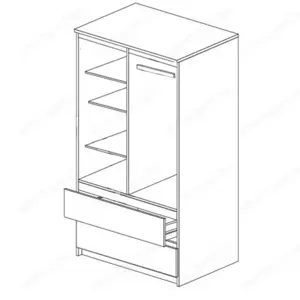 Washington Gardróbszekrény Fehér 90 cm - kép 3