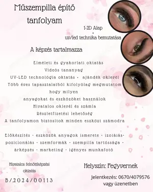 Műszempilla építő tanfolyam  