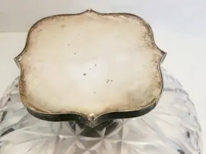 Metszett kristály talpas gyümölcs kínáló 1890-es évek Esslingen Németország - kép 4
