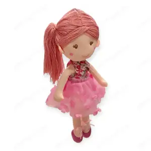 Textil balerina baba rózsaszín tutu ruhában   55 cm