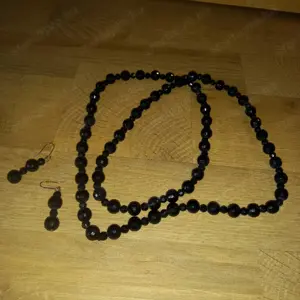 Fekete gyöngy nyaklánc fülbevalóval eladó - kép 8