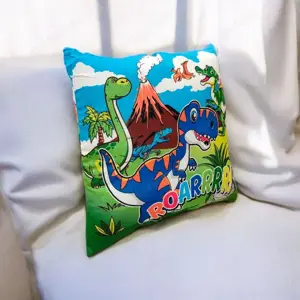 Zöld dinoszaurusz dekoratív párna gyerekeknek   30x30 cm - kép 2