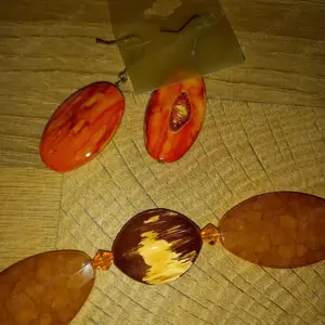 Minőségi, arany-narancssárga nyaklánc fülbevalóval eladó - kép 10
