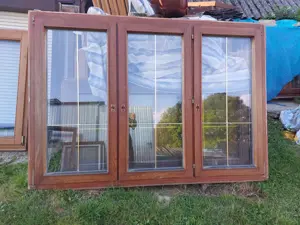 Vörös fenyő tok osztót sz;192 m;138 cm hőszigetelt 2 réteg üveg disz osztós  két oldalt  bukó-nyiló 