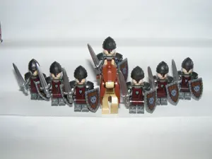 Lego Castle Lovag figurák Wolfpack Farkas Rabló katonák sereg 7db katona + ló ÚJ - kép 2