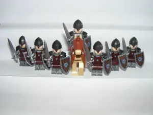 Lego Castle Lovag figurák Wolfpack Farkas Rabló katonák sereg 7db katona + ló ÚJ - kép 6