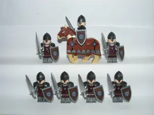 Lego Castle Lovag figurák Wolfpack Farkas Rabló katonák sereg 7db katona + ló ÚJ - kép 3