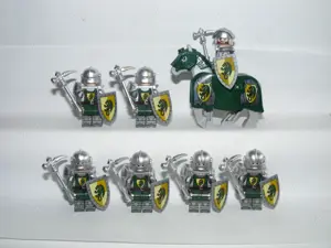 Lego Castle Lovag figurák Dragon Sárkányos Lovag katonák sereg 7db + ló ÚJ - kép 4