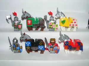Lego Castle figurák katonák Thorpe Montagu Oroszlánszívű Richárd katona lovag 4+4 ló ÚJ