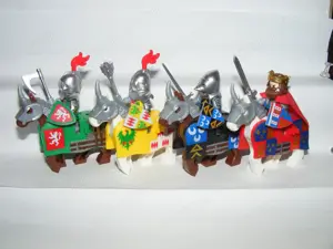 Lego Castle figurák katonák Thorpe Montagu Oroszlánszívű Richárd katona lovag 4+4 ló ÚJ - kép 9
