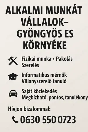 Alkalmi munkát keresek