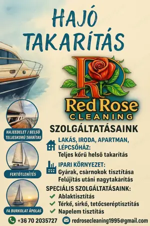 Hajó takarítás már a Red Rose Cleaningnél 