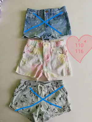 Gyerek lány nyári sort, rövidnadrág, nadrág -  104 - 128-as méretig - kép 3