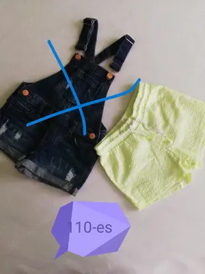 Gyerek lány nyári sort, rövidnadrág, nadrág -  104 - 128-as méretig - kép 9