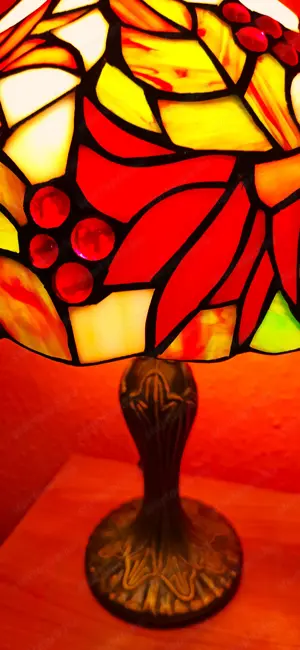 2 drb. tiffany lámpa. Egyenként is megvásárolható. A búra ÜVEG! Nem műanyag. Új, hibátlan.41cm magas - kép 3