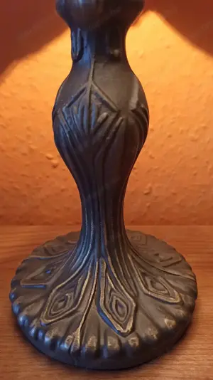 Tiffany lámpa. A búra ÜVEG! Nem műanyag. Új, hibátlan. Szecessziós szitakötő motívummal.  - kép 4