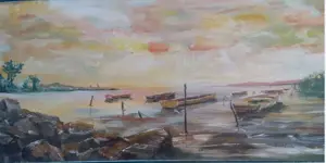 Nagyméretű olajfestmény, keret nélkül!