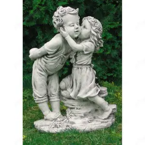 Kerti szobor puszilkodó gyerekek - kép 6