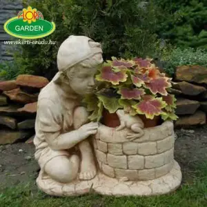 Kültéri virágtartó békás fiú - kép 7