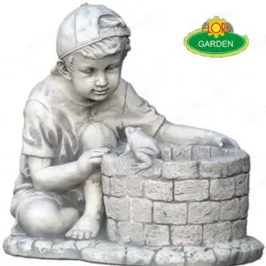 Kültéri virágtartó békás fiú - kép 5