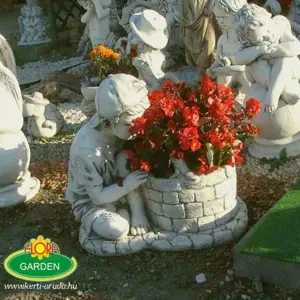Kültéri virágtartó békás fiú - kép 3
