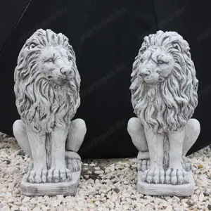 Oroszlán jobbos kerti kőszobor - kép 4