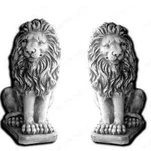 Oroszlán jobbos kerti kőszobor - kép 7