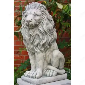 Oroszlán jobbos kerti kőszobor - kép 6