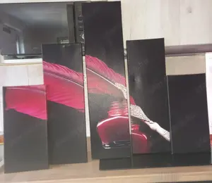 5 részes modern vászonkép eladó- csajos, körömlakk mintás - kép 2