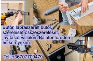 Lapraszerelt bútorok összeszerelése, szétszedése, javítása.