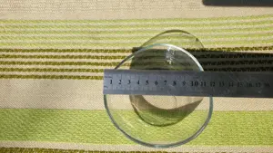 Üveg kistál, cukorkatartó, kínáló, asztalközép eladó, 12cm, hullámos - kép 4