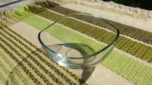 Üveg kistál, cukorkatartó, kínáló, asztalközép eladó, 12cm, hullámos - kép 3