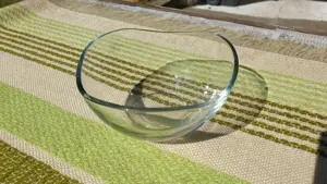 Üveg kistál, cukorkatartó, kínáló, asztalközép eladó, 12cm, hullámos - kép 2