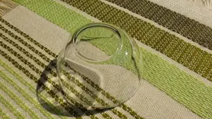 Üveg kistál, cukorkatartó, kínáló, asztalközép eladó, 12cm, hullámos - kép 7