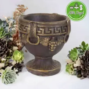 Mediterrán kő kaspó görög mintás - kép 3