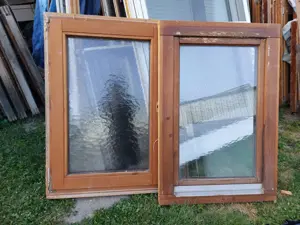 2 db fa ablak bukó-nyiló hőszigetelt 2 réteg üveg  sz;78 m;115  cm  a képen látható állapotban 32 ez