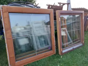 7+1 db fa ablak bukó-nyiló hőszigetelt 2 réteg üveg  a képen látható állapotban ha egybe viszed 32 e