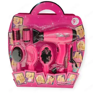 Lányos fodrász játékszett hajszárítóval és kiegészítőkkel