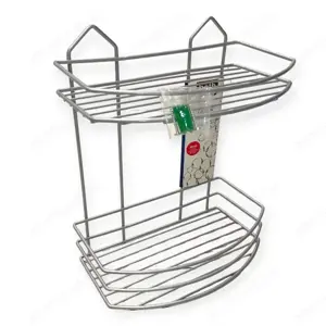 Rozsdamentes acél fürdőszobai fali polc   2 szintes, 24,5 11 30,5 cm