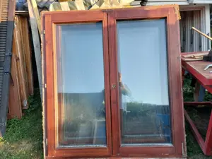 Egyben is 7+1 db fa bukó-nyiló 2 réteg hőszigetelt üveg sz;128 m;141 cm kép szerinti állapotban 7 da