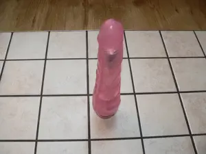 Pink zselés dildó (vibrátor) 21 cm - kép 2