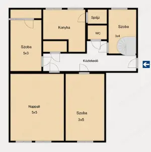 Kiskunhalas Kertvárosban, 4 lakásos társasházban 2 szintes, 4 szobás lakás eladó! - kép 2