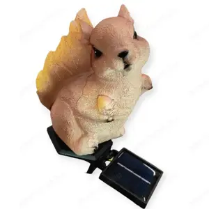 Napelemes mókusos lámpa   meleg fehér LED-del